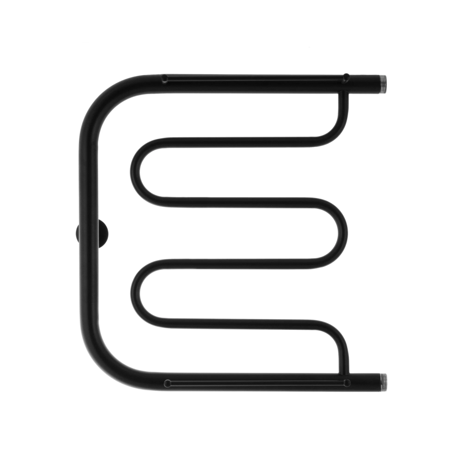 Полотенцесушитель водяной Energy Vega 500x500 черный матовый, с боковым подключением, нержавеющая сталь