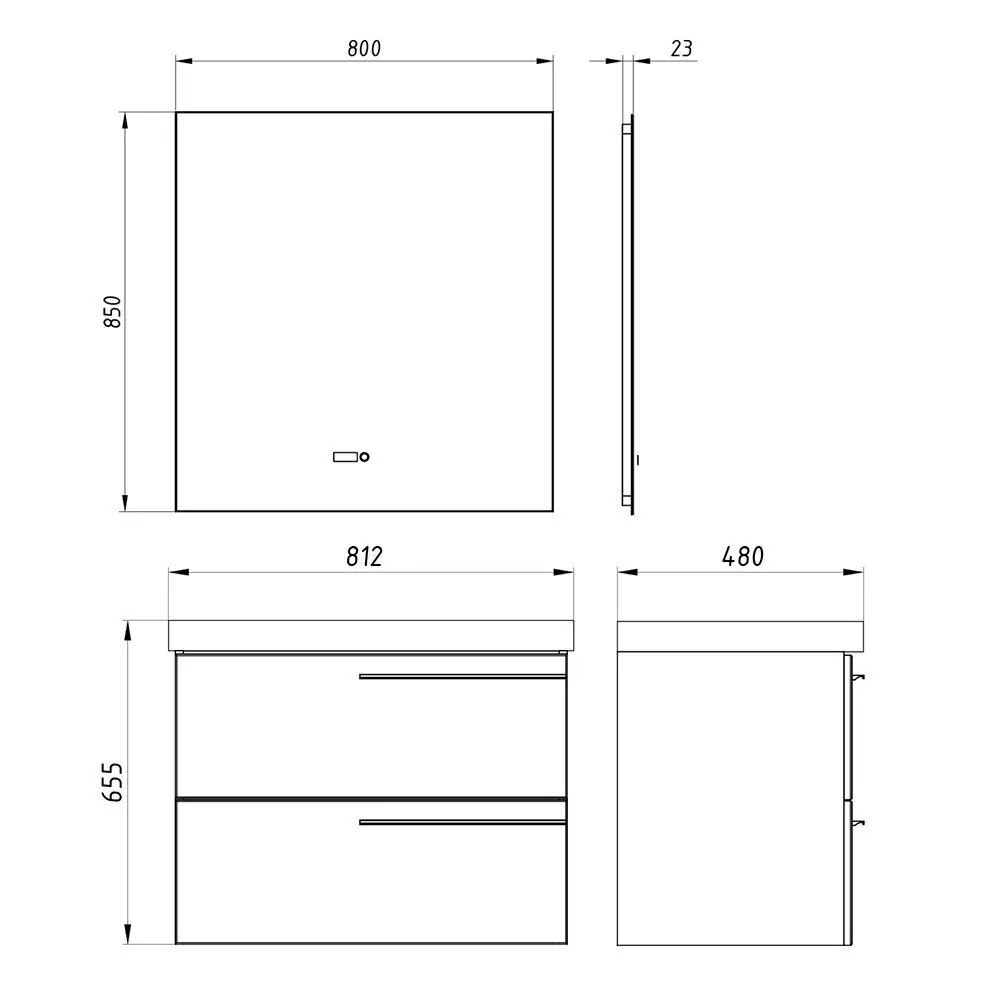 Тумба подвесная Асб-мебель Тида 80 с раковиной Odensvik 80, белый от магазина Vanna-Vanna.ru!