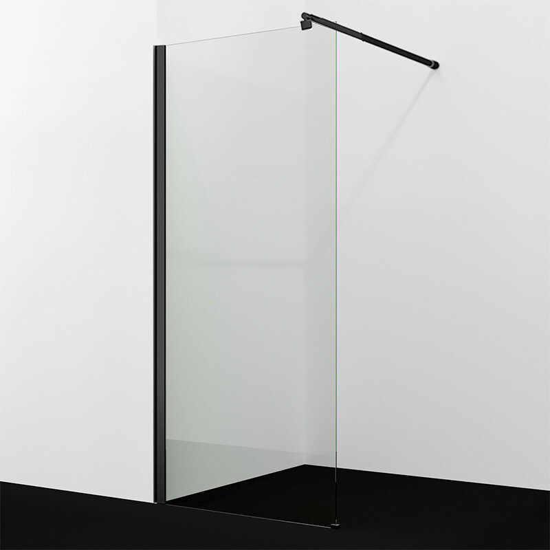 Душевая перегородка Wasserkraft Rur 30W44MB прозрачное стекло, профиль черный