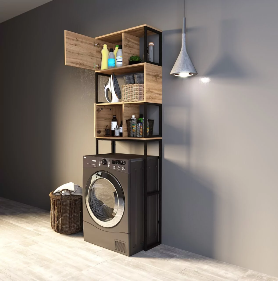 Шкаф 1Marka Grunge loft 66 напольный, для стиральной машины, дуб вотан