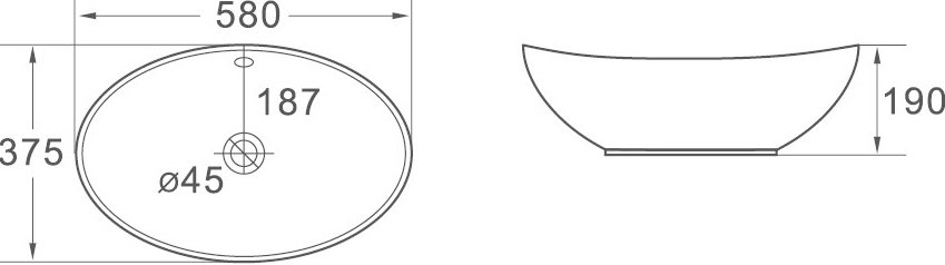Раковина SantiLine SL-1021 накладная, белая