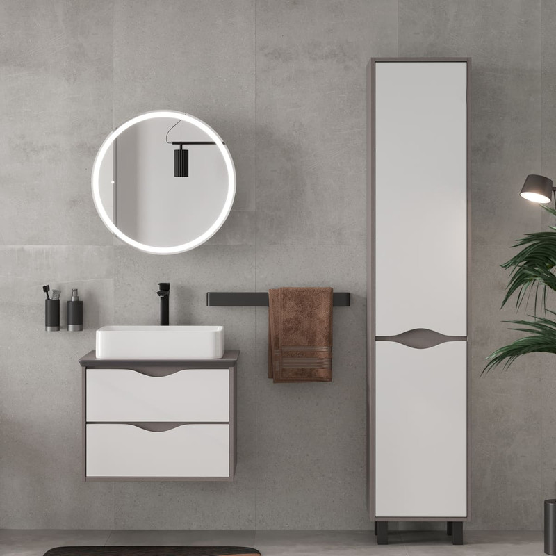 Пенал EQUIL Smile 40 напольный лен антрацит/графит, L/R