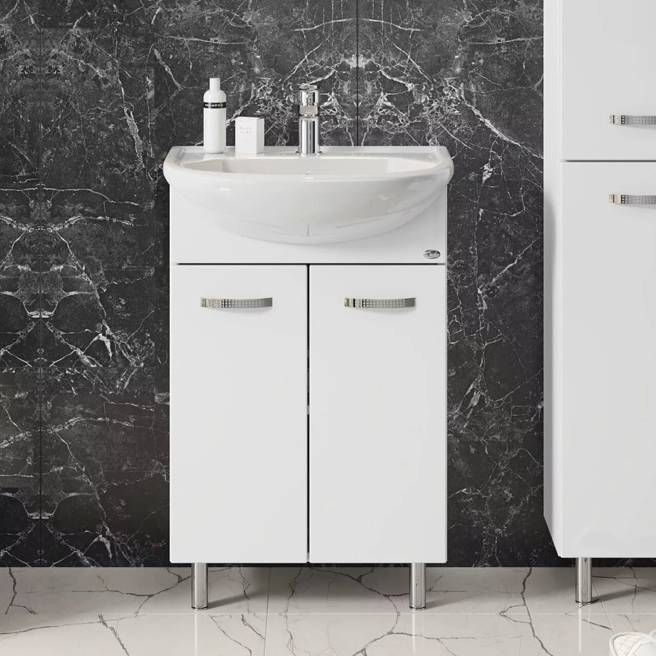 Тумба с раковиной Onika Коралл 50 напольная, белая