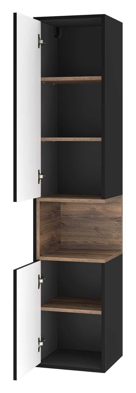 Пенал Brevita Bergen 35 подвесной, L, черный/дуб галифакс олово