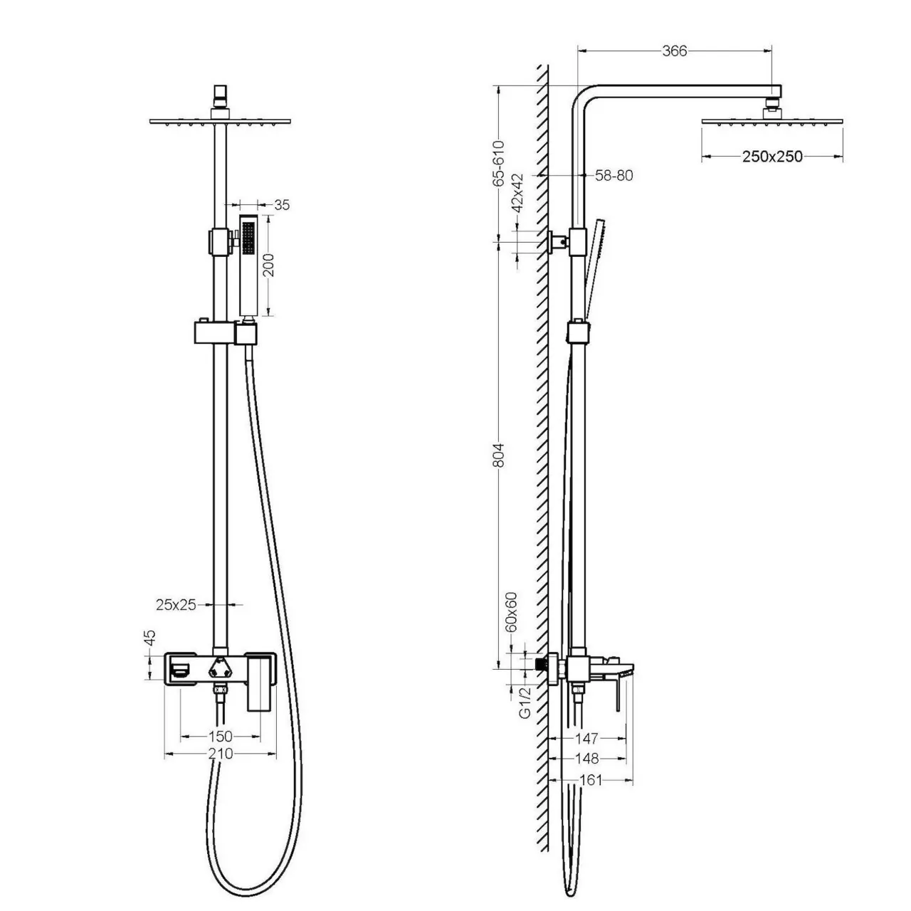 Душевая стойка Timo Selene SX-2069/16SM белый матовый