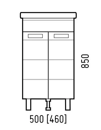 Тумба Corozo Денвер 50 с раковиной Como 50 напольная, белая