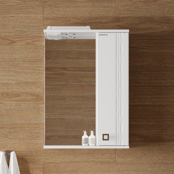 Зеркало со шкафчиком Onika Лига 60.01 R свет, белый