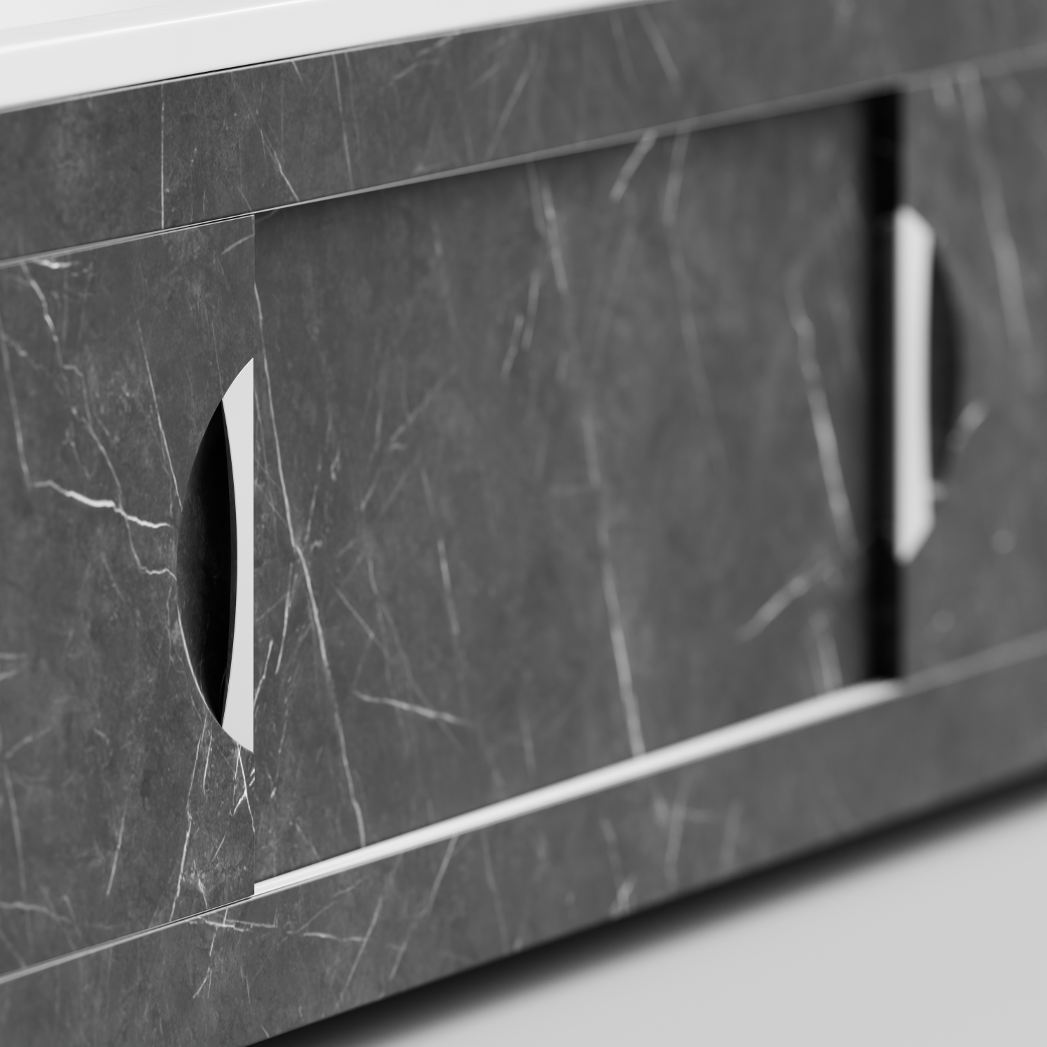 Экран под ванну Vod-ok Топ 180 раздвижной Мрамор Графит софт тач