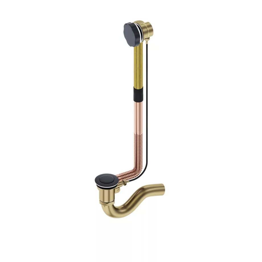 Слив перелив для ванны Timo 8003/03 полуавтомат, 65 см, черный