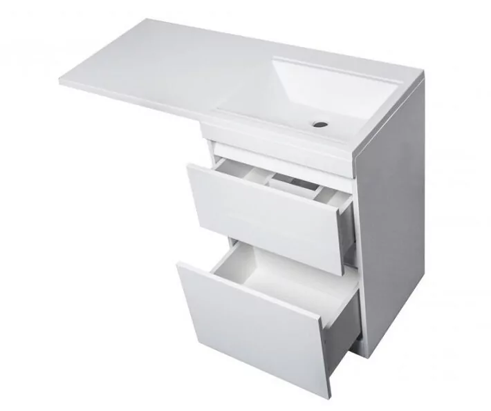 Тумба напольная Style Line Даллас 115 Люкс Plus ПВХ с раковиной Даллас 115 под стиральную машину, правая, белая