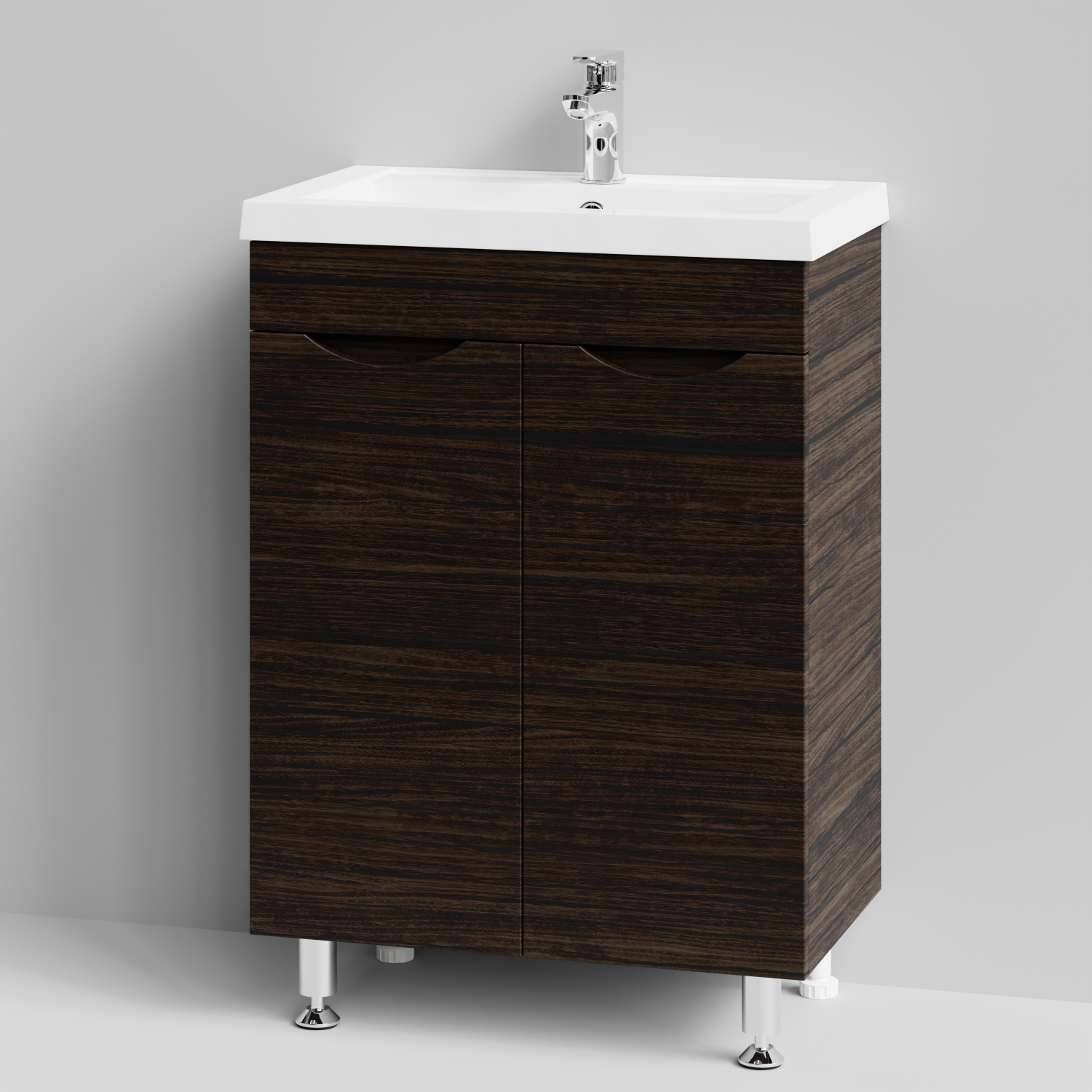 Тумба с раковиной Vod-ok Смайл 58 напольная, Палисандр