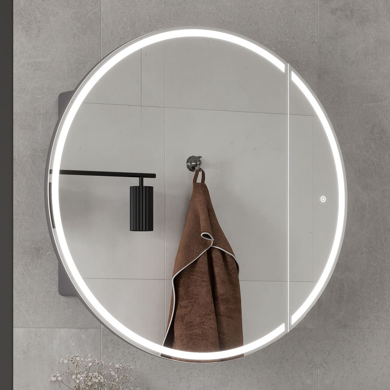 Зеркальный шкаф EQUIL Smile LED D80 графит софт