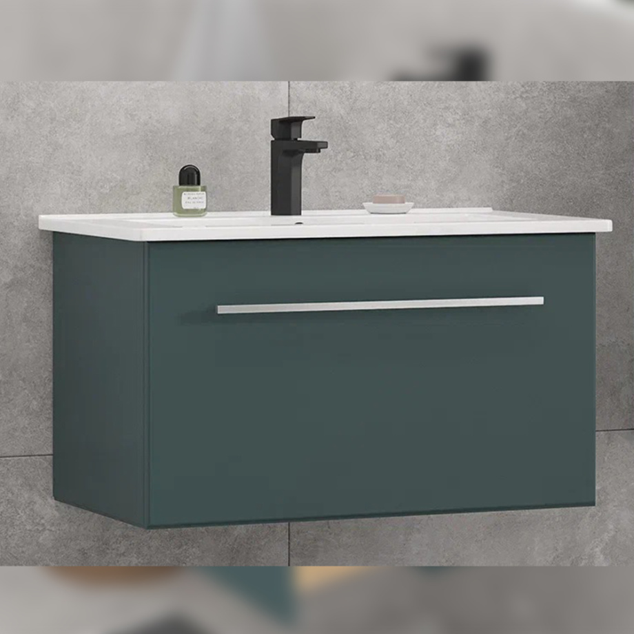 Тумба с раковиной подвесная Velvex Posse tp.POS.OSK.75.1Y верде/дуб золотой, 75 см