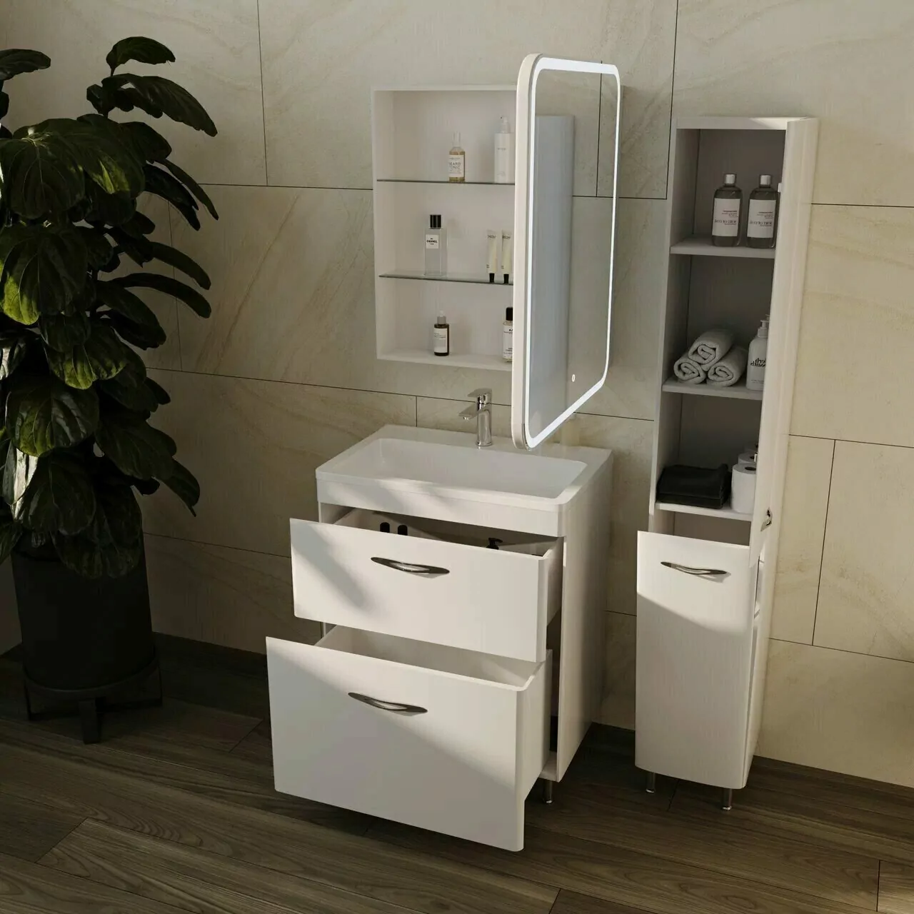 Зеркало-шкаф Style Line Каре 70 свет, сенсор