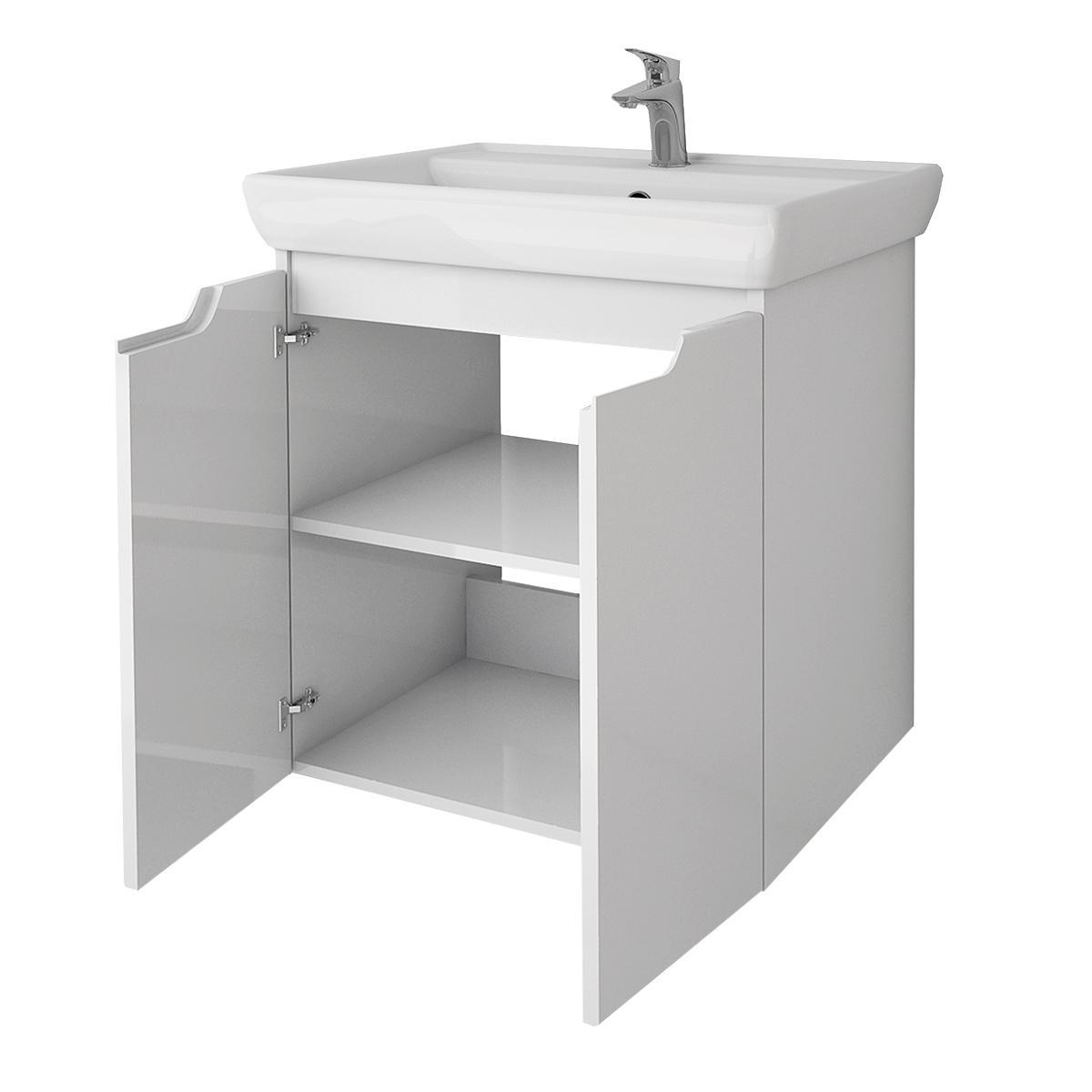 Тумба с раковиной напольная Dreja Q Plus (D) 60 см, белый