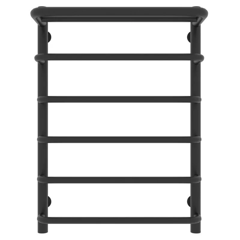 Полотенцесушитель водяной Laris Стандарт П6 500х700 с полкой, черный матовый