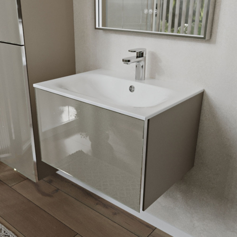 Тумба с раковиной подвесная (60 см) Terminus Vega VEG10601200501OSL, капучино