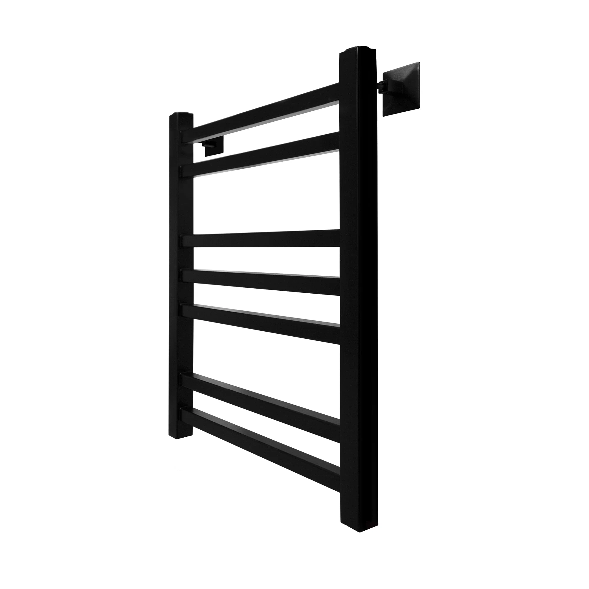 Полотенцесушитель водяной Energy Techno 600x400 черный матовый, лесенка, квадратный профиль, окрашенная сталь AISI304
