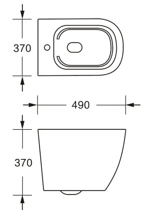 Унитаз Ceruttispa Sella Aria Tornado CT9529 безободковый, подвесной, (490х370х370), белый