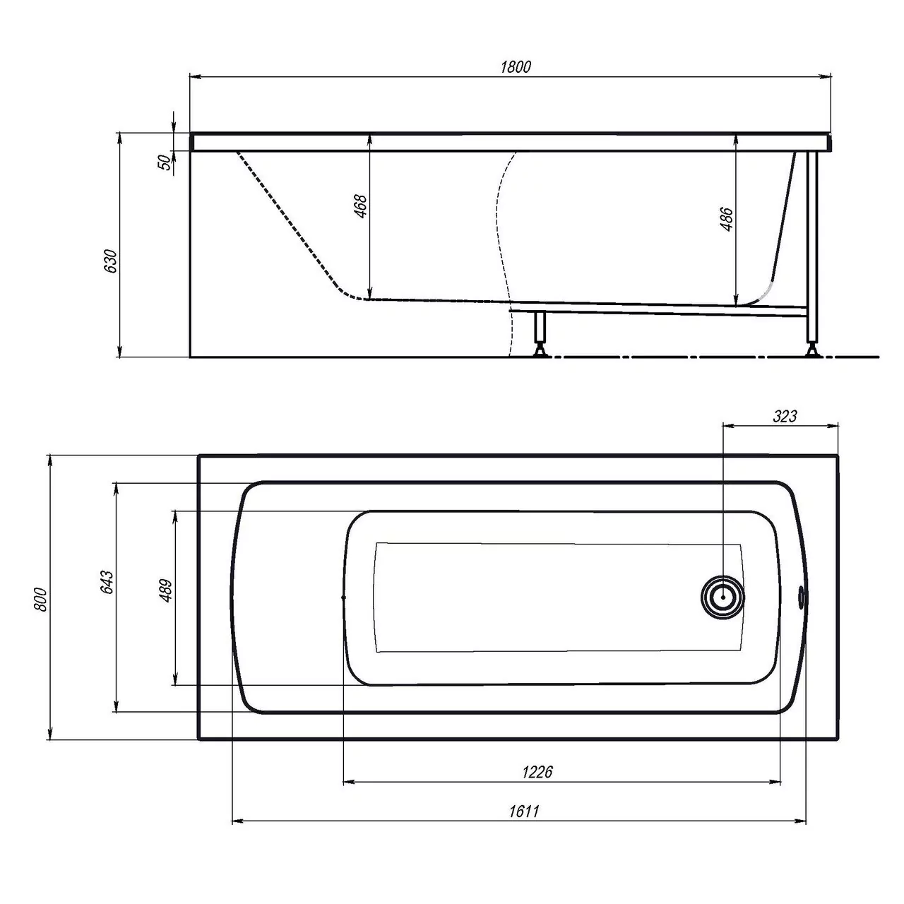 Ванна акриловая Alex Baitler Garda 180x80