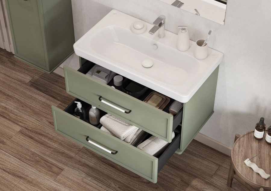 Тумба Aquaton Нео-Классика с раковиной Нео-Классика 65 подвесная, кипарис