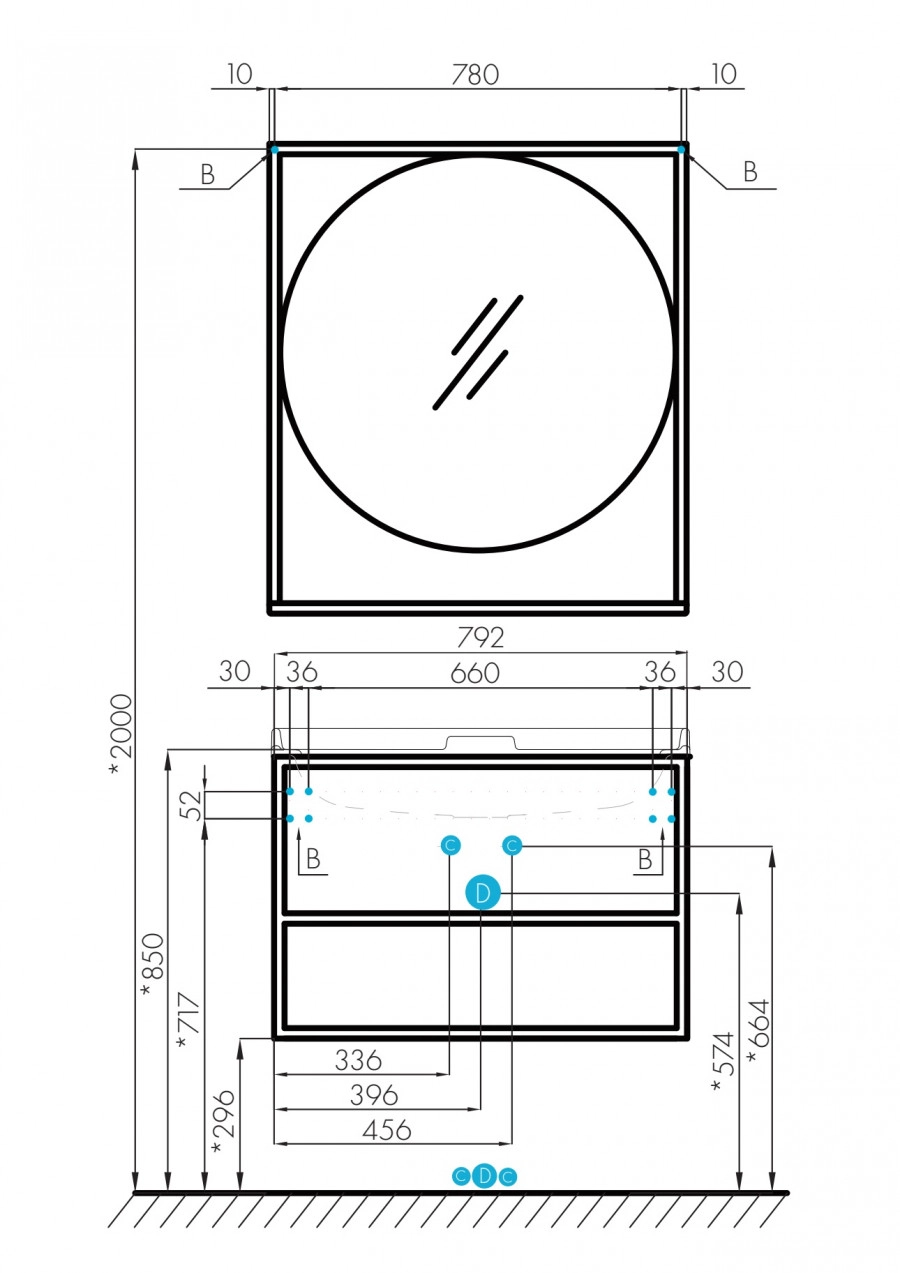 Тумба подвесная Aquaton Лофт Фабрик 80 с раковиной Одри 420x620 Round, дуб кантри