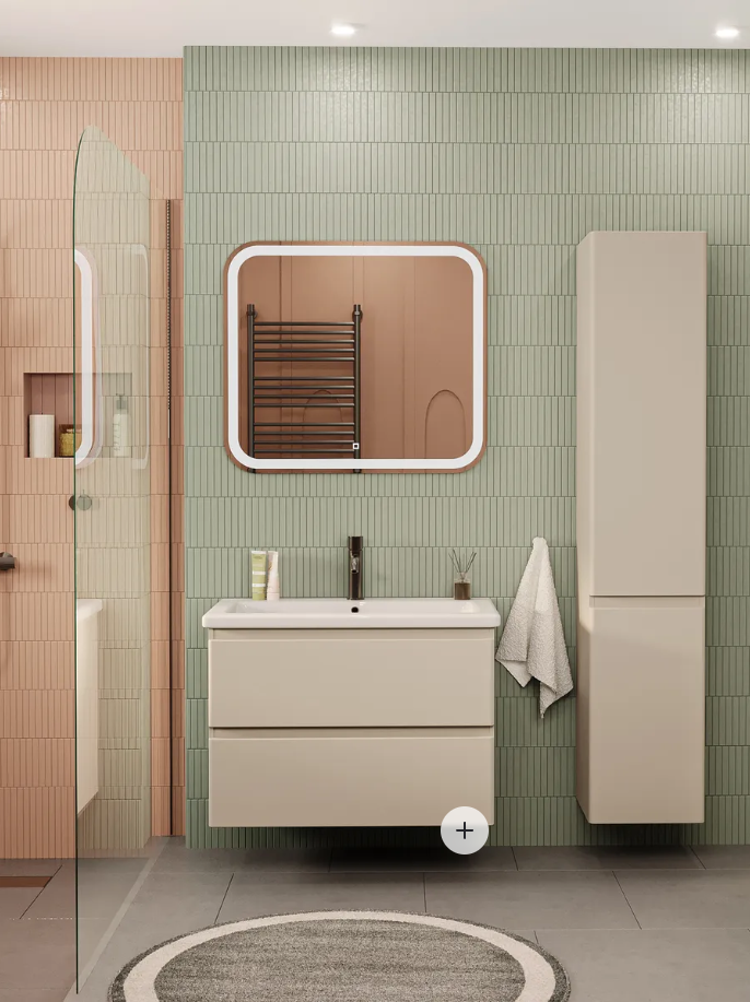 Тумба подвесная SanStar Riana 80 с раковиной Como 80 (комплект), cappuccino