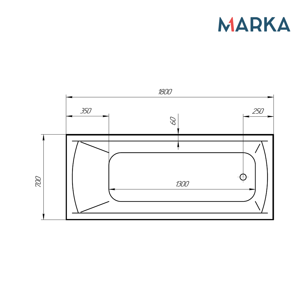 Ванна 1Marka MODERN 180*70 Комплект Премиум