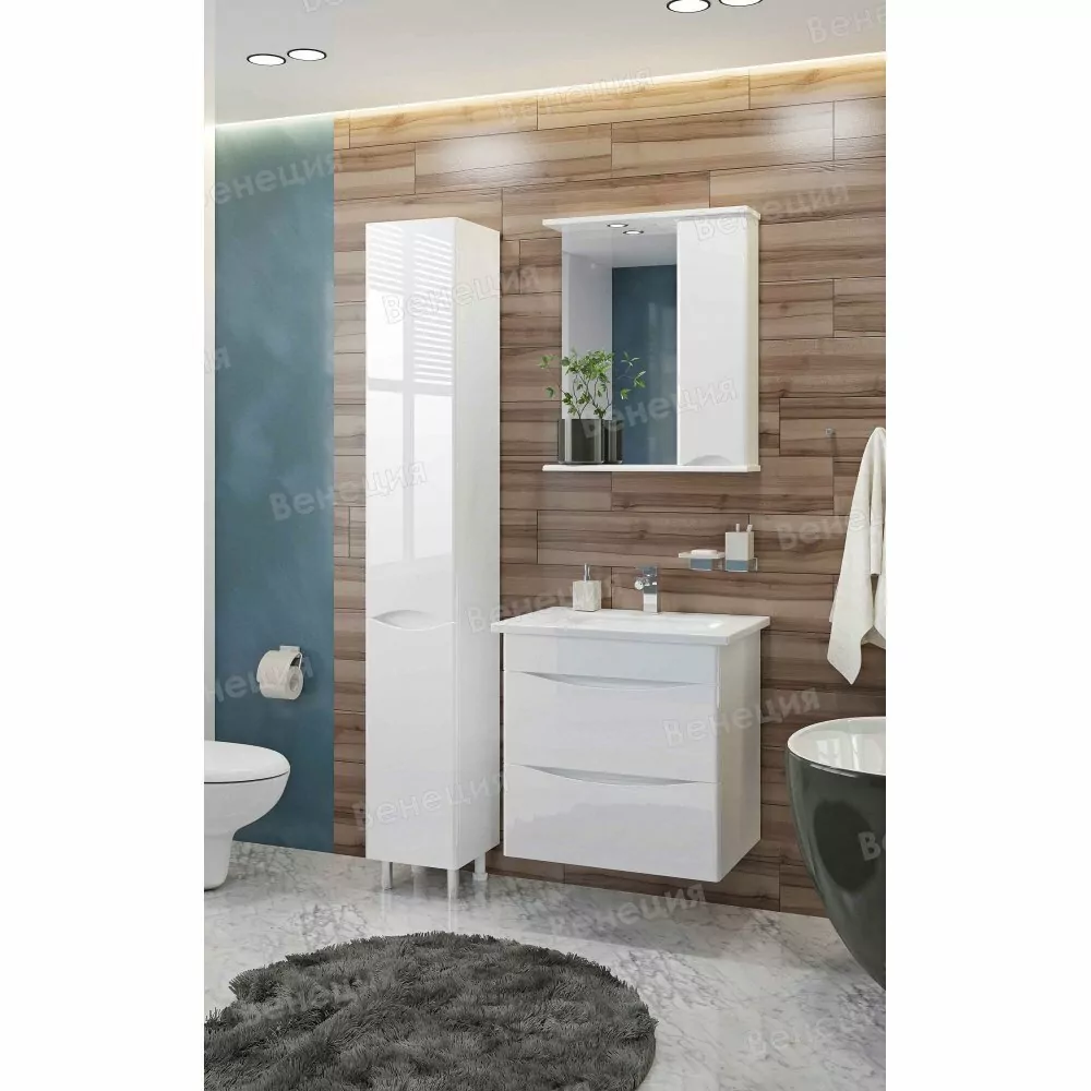 Тумба с раковиной Венеция Даниэль 60 подвесная, белый