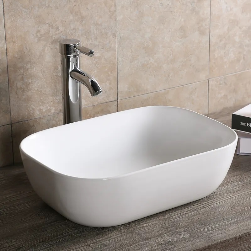 Раковина Ceruttispa CR0078 накладная, белая, прямоугольная 505х400х140