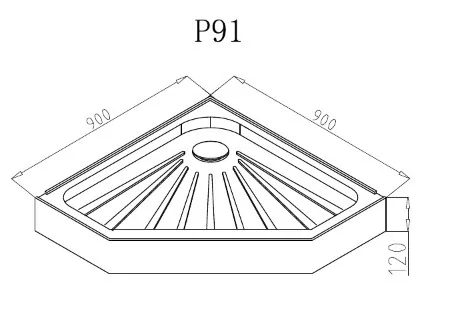 Поддон для душа Cerutti Spa P91 90х90 пятиугольный, акриловый, белый