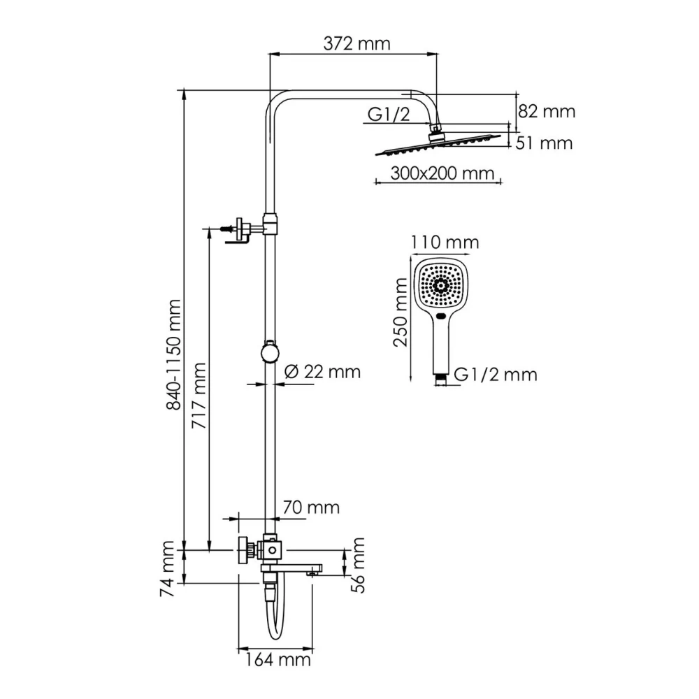 Душевая стойка WasserKraft A199.069.065.087.CH Thermo хром от магазина Vanna-Vanna.ru!