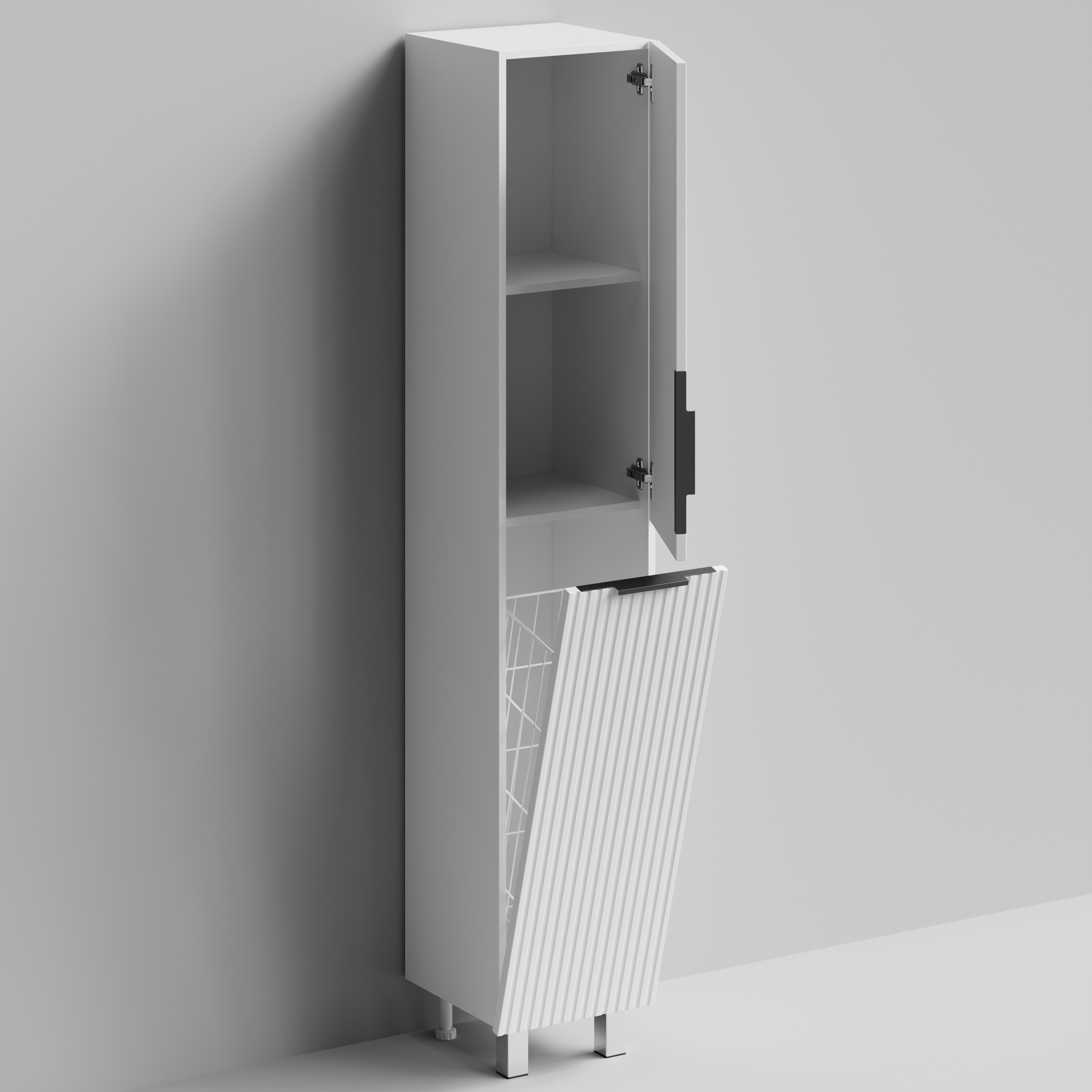 Пенал Vod-ok Дольче 35 L/R, 2 двери, корзина, напольный, белый + 13 цветов