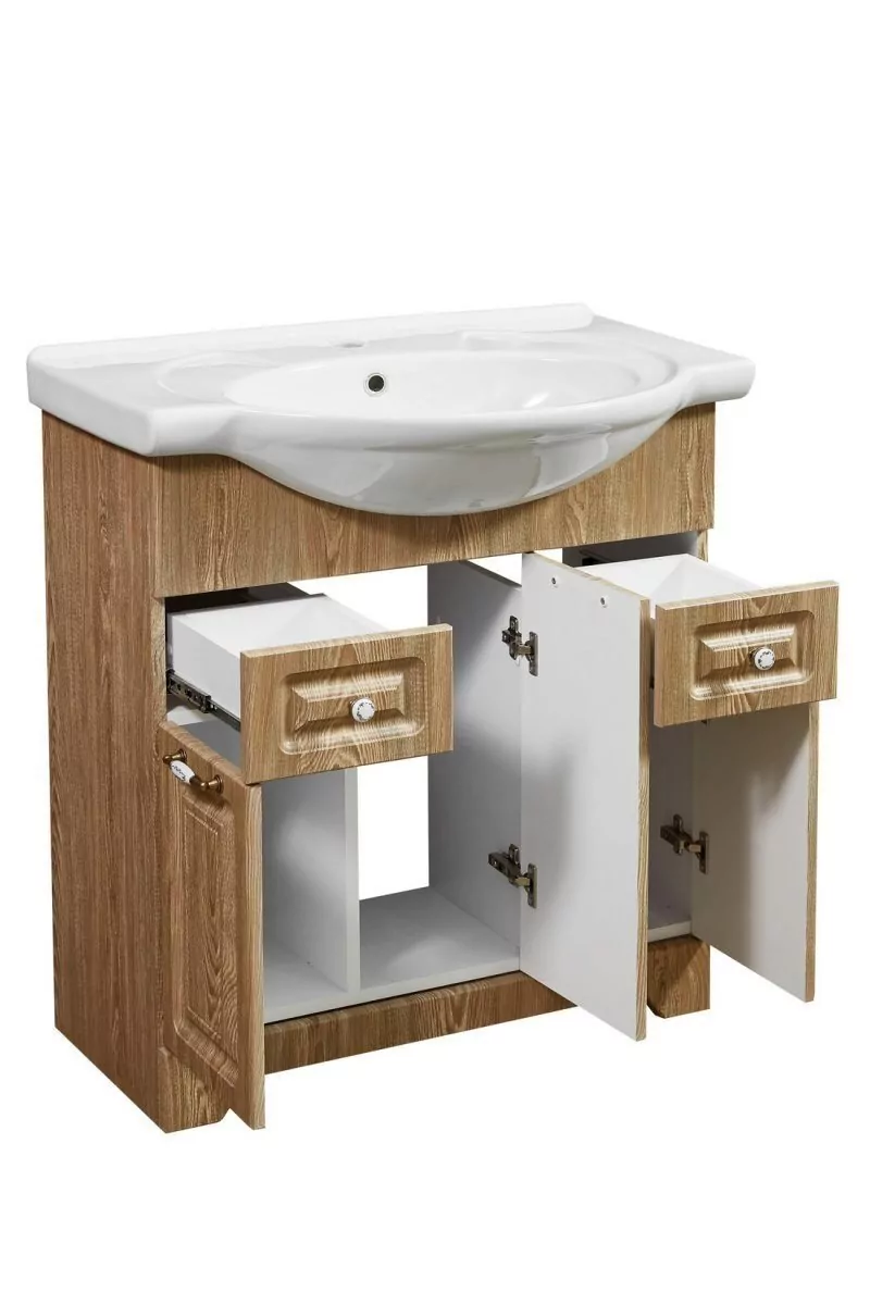 Мебель для ванной Stella Polar Кармела 75 комплект, напольный, карпатская ель