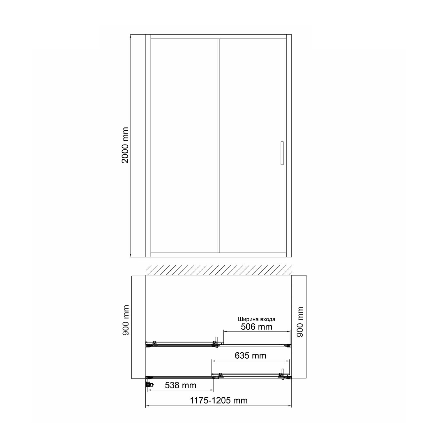 Душевой уголок WasserKraft Main 41S21 120х90 прямоугольный, без поддона, прозрачное стекло, серебристый