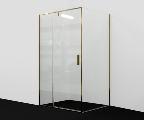 Душевой уголок WasserKraft Aisch 55P22 100х90 прямоугольный, без поддона, прозрачное стекло, матовое золото