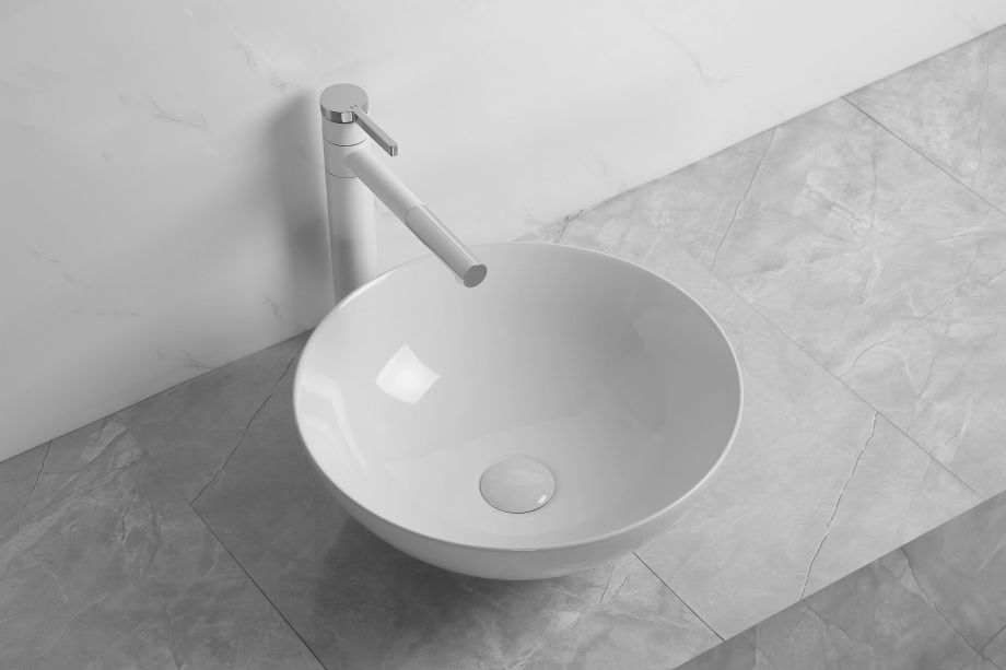 Раковина Ceruttispa CR3301GW накладная, белая, круглая, 400х400х140