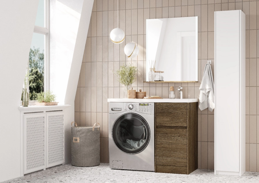 Тумбы под раковину AQUATON Лондри 40 Дуб Кантри/белый