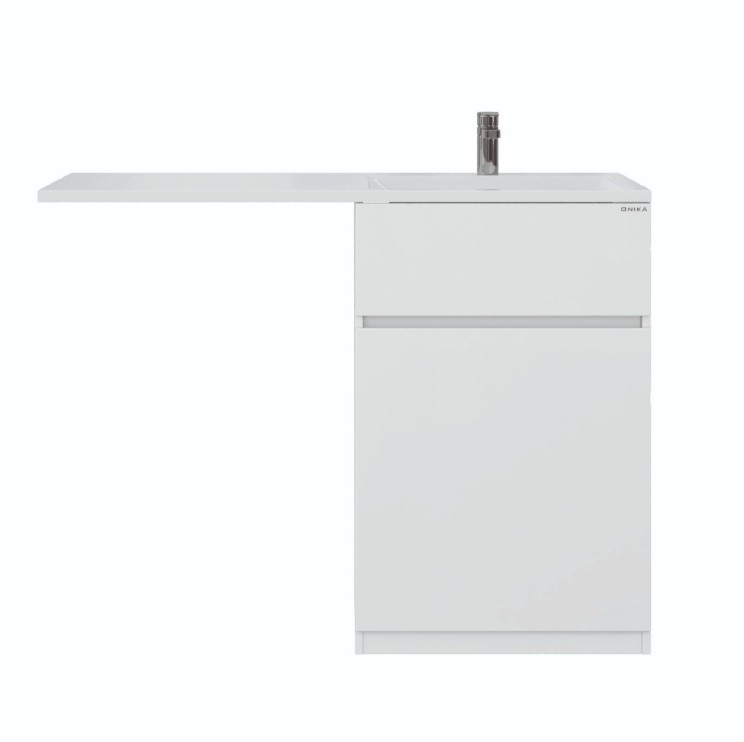 Тумба напольная Onika Сорго 58 с раковиной Марсал 120 R, под стиральную машину, белая