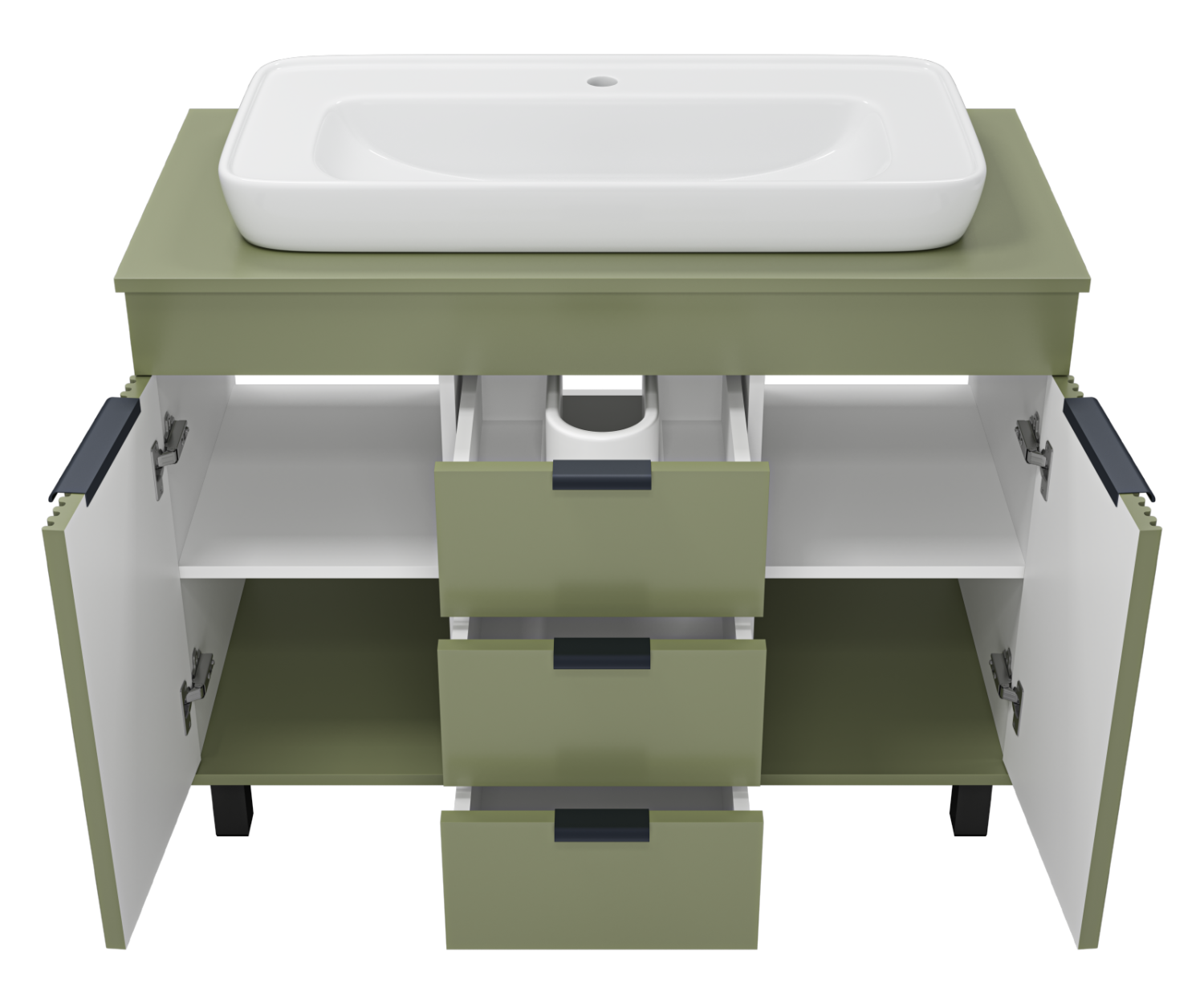 Тумба с раковиной Brevita Enfida 100 зеленый