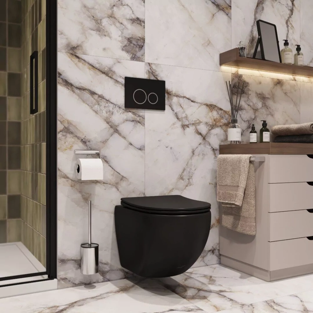 Унитаз Ceruttispa Sella Aria MB CT9160 подвесной, черный матовый от магазина Vanna-Vanna.ru!