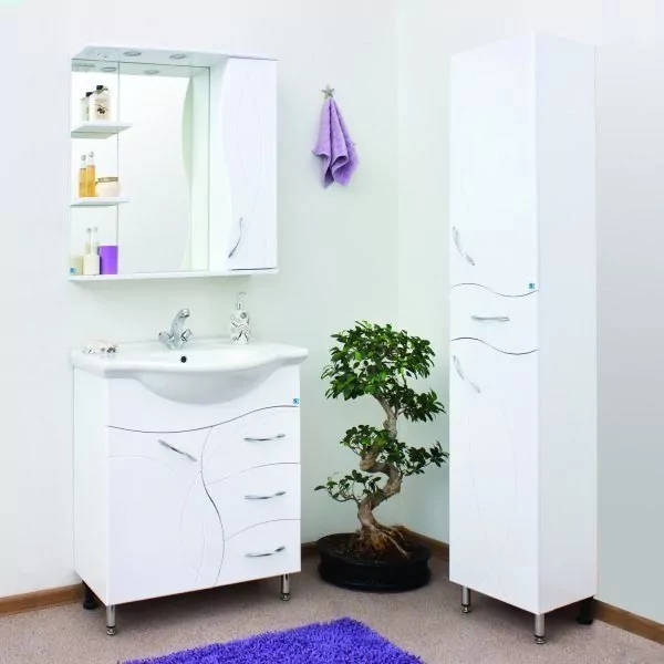 Зеркало со шкафчиком Style Line Амелия 75 R свет, белый от магазина Vanna-Vanna.ru!