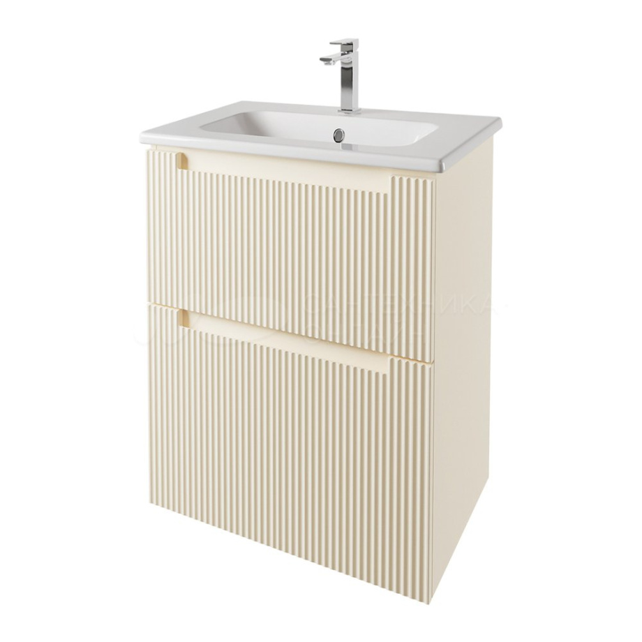 Тумба с раковиной подвесная Dreja Euphoria 60 см, бежевый