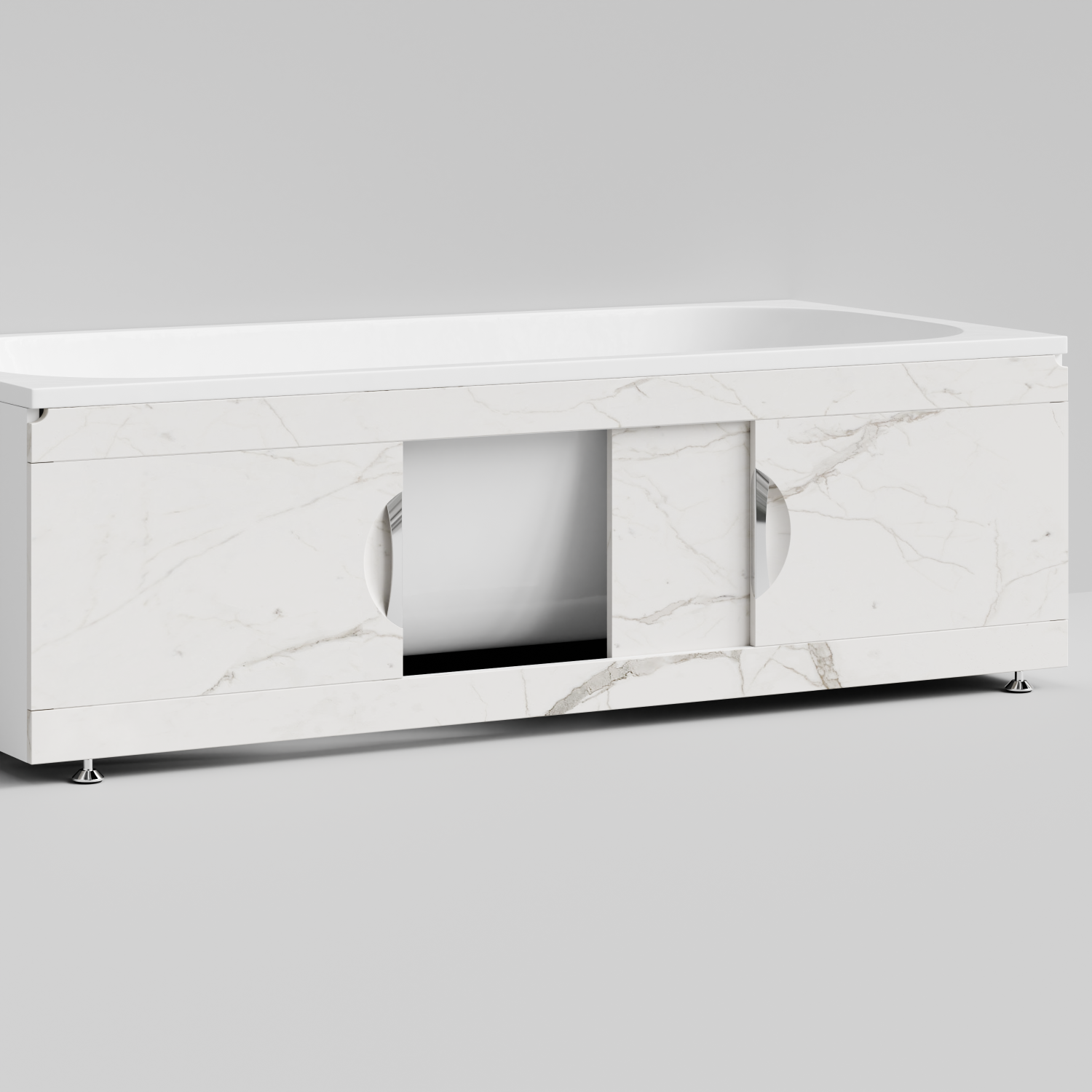 Экран под ванну Vod-ok Топ 180 раздвижной Мрамор Белый натур милк