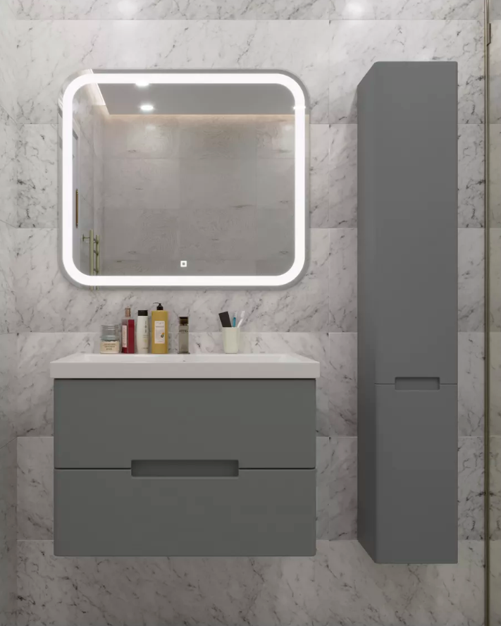 Тумба подвесная SanStar Noche 70 с раковиной Фостер 70 Графит софт