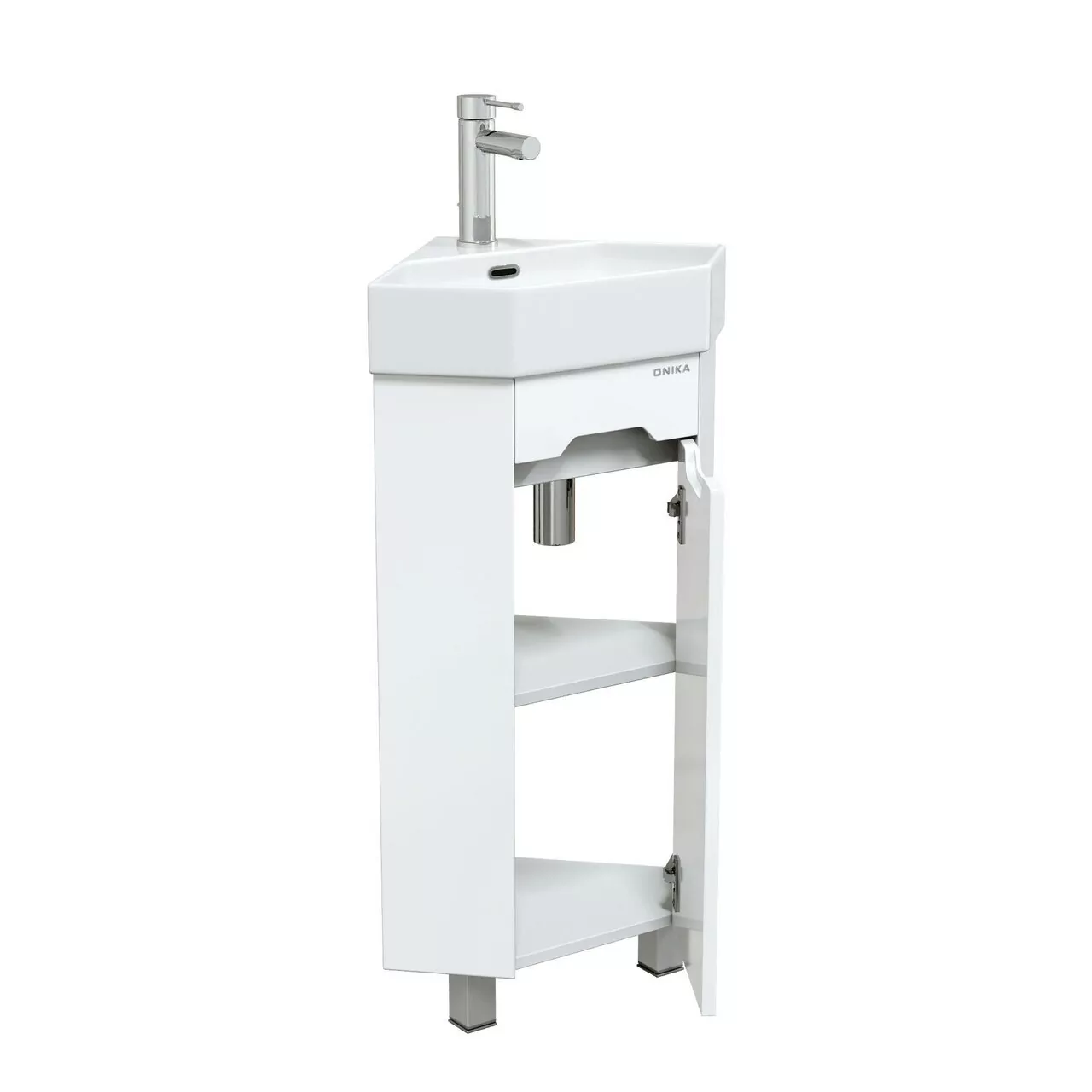 Тумба с раковиной Onika Айленд 35 напольная, угловая, белая
