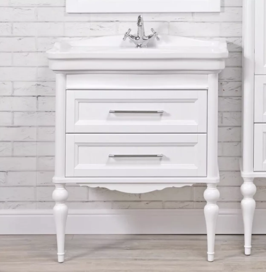 Тумба напольная ValenHouse Эстетика 80 с раковиной Antik 80, белый, хром