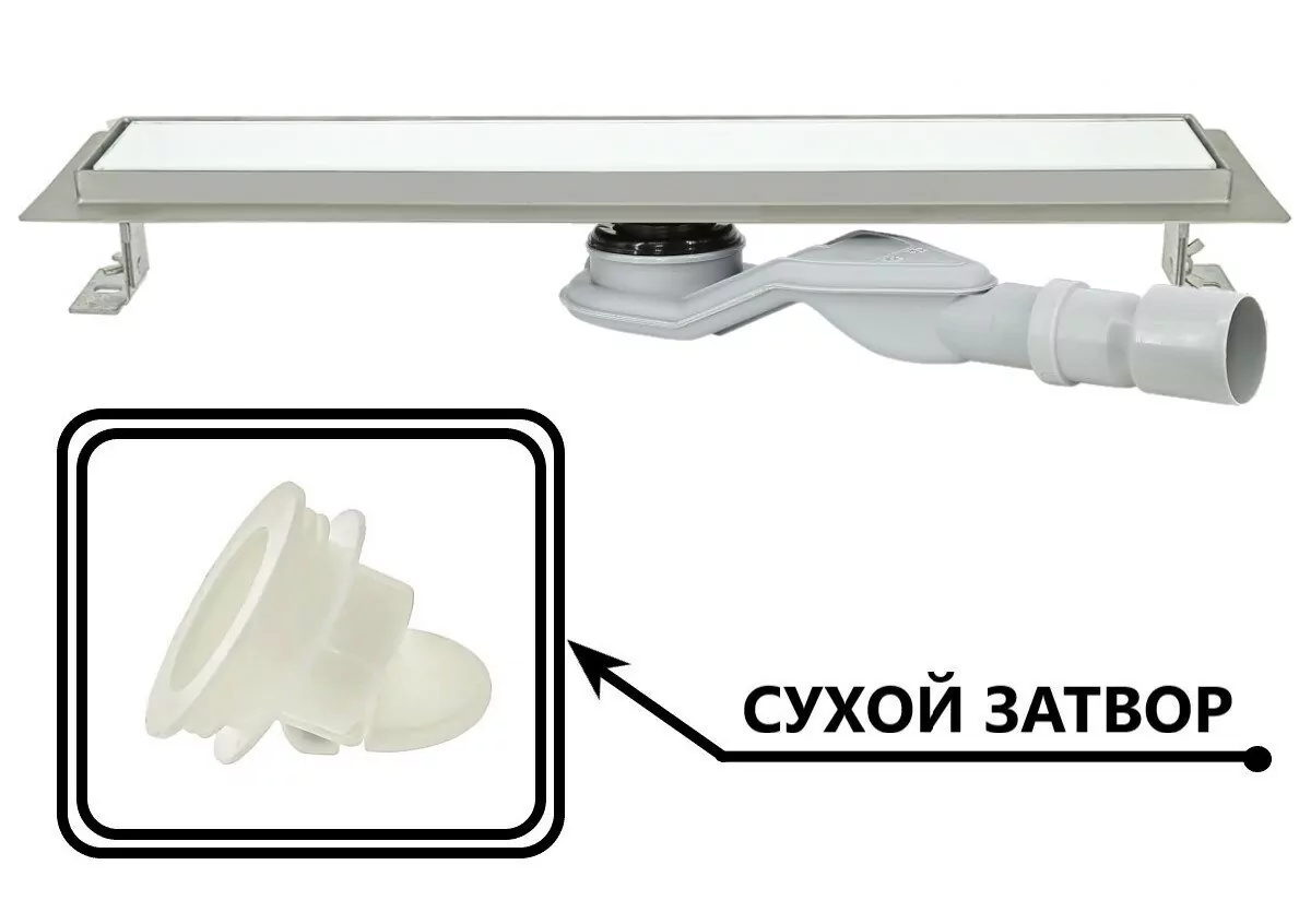 Душевой лоток ALMAes Laguna 600 LG60WH белое стекло