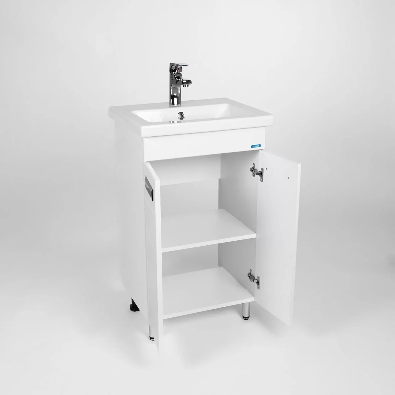 Тумба напольная Viant Вена 50 с раковиной Como 50, белый