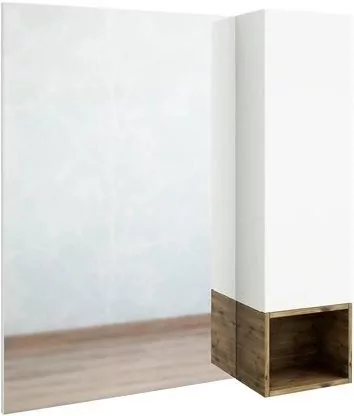 Зеркало с шкафчиком Sanflor Даллас 80 R дуб рустикальный/белый